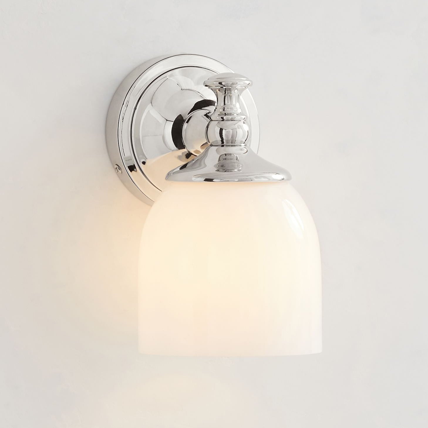 Lumen Modern Minimalist Short Arm Chrome Metal Glass Sconce Wall Lamp - Lamp Copper