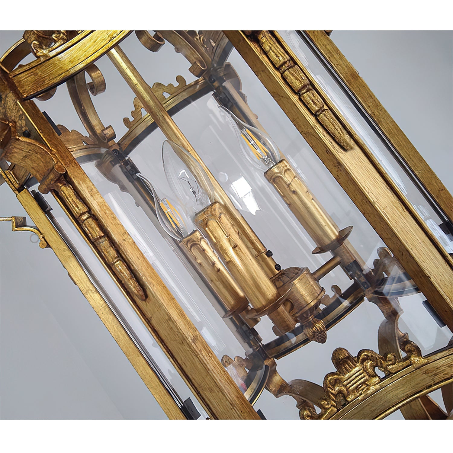Ardorion Vintage Luxury Metal Glass Lantern Chandelier - Lamp Copper