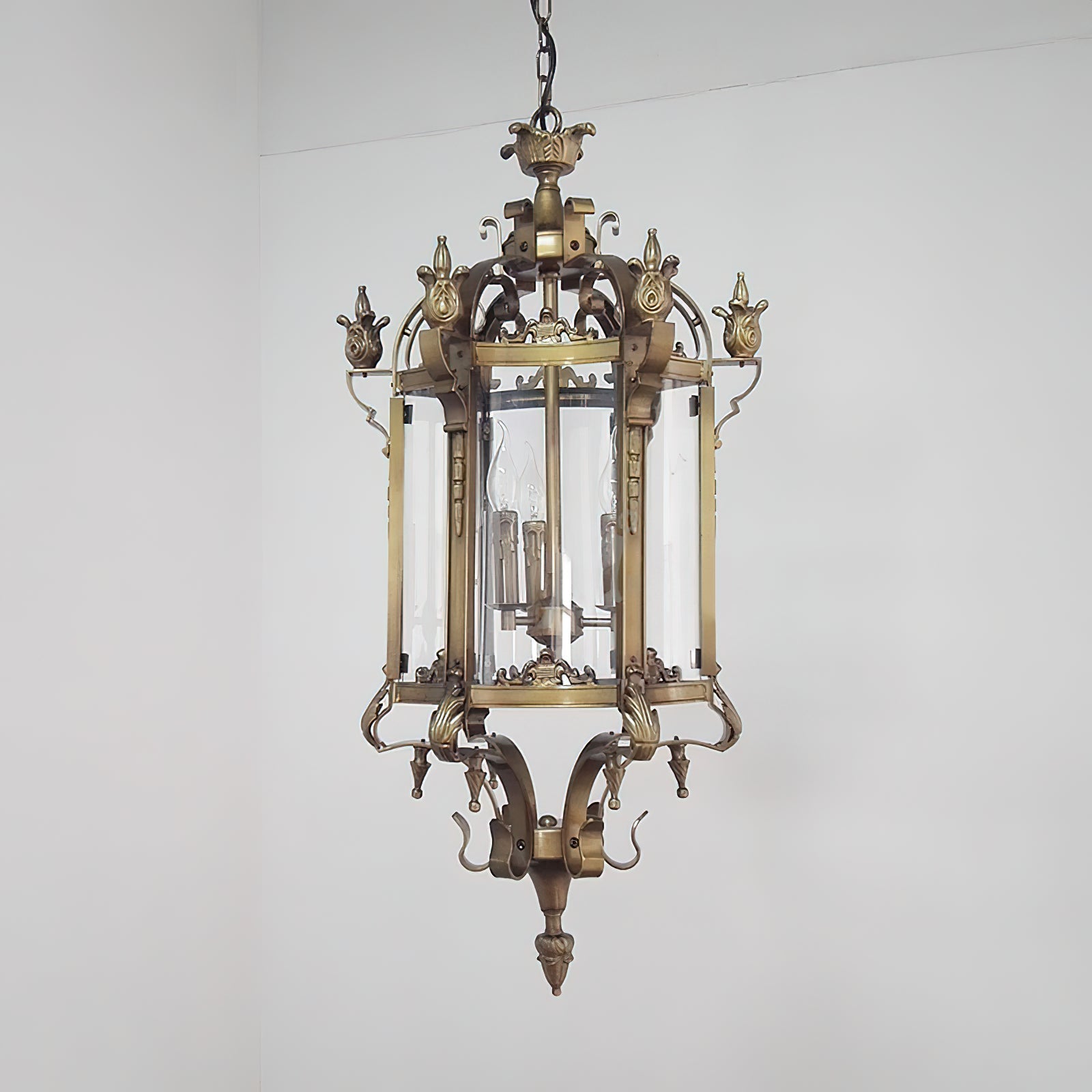 Ardorion Vintage Luxury Metal Glass Lantern Chandelier - Lamp Copper