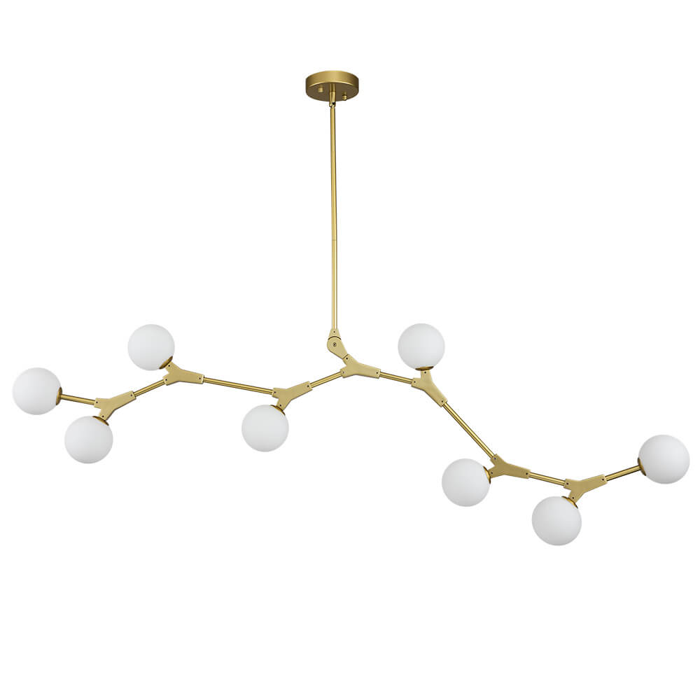 Nivero Linear Bubble Metal Glass Chandelier