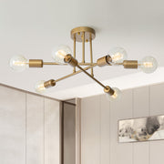 Vallin Modern Brass Semi Flush Mount Chandelier