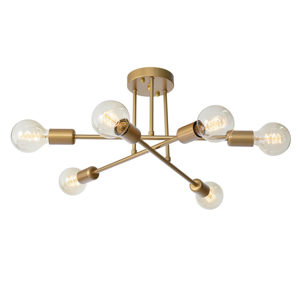 Vallin Modern Brass Semi Flush Mount Chandelier