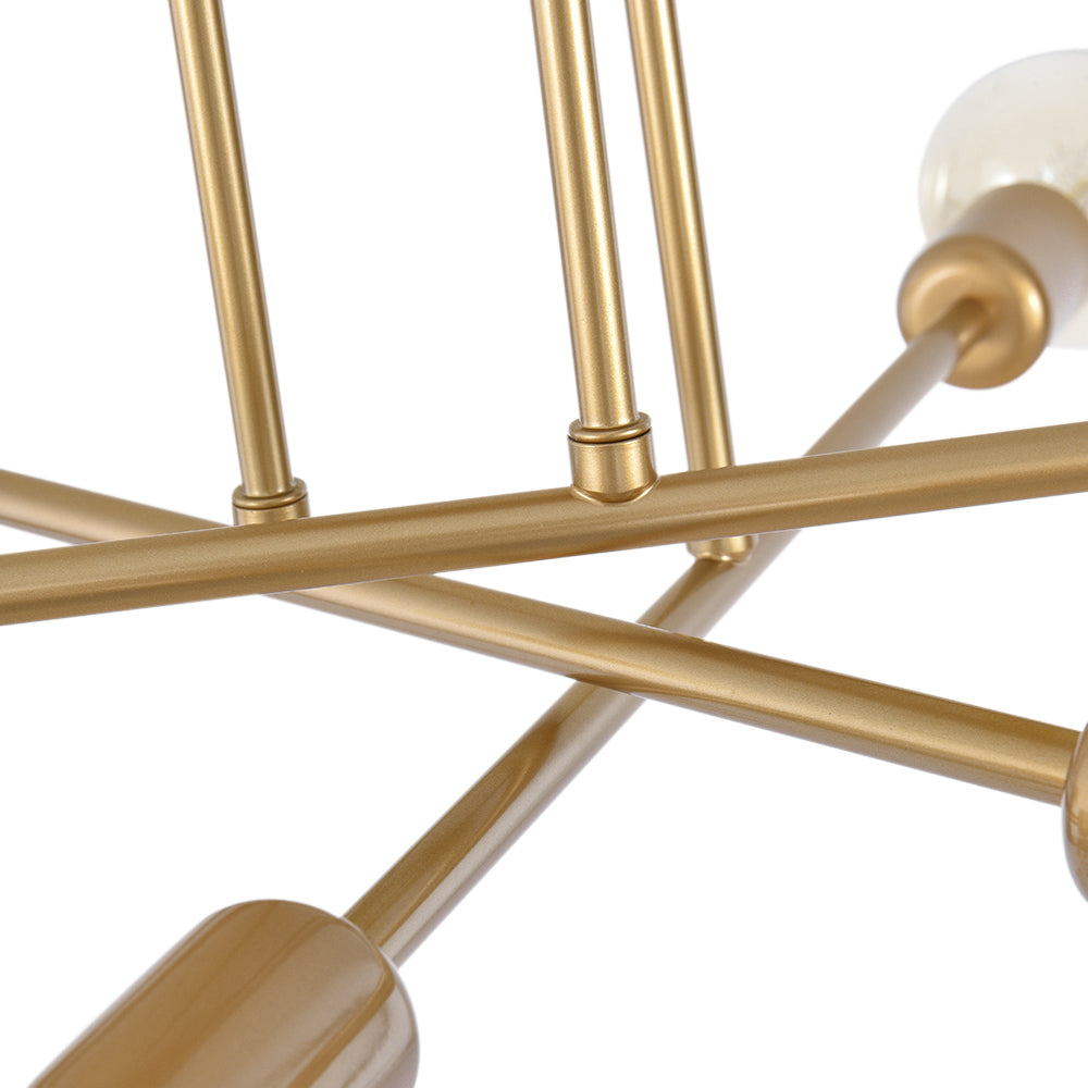 Vallin Modern Brass Semi Flush Mount Chandelier