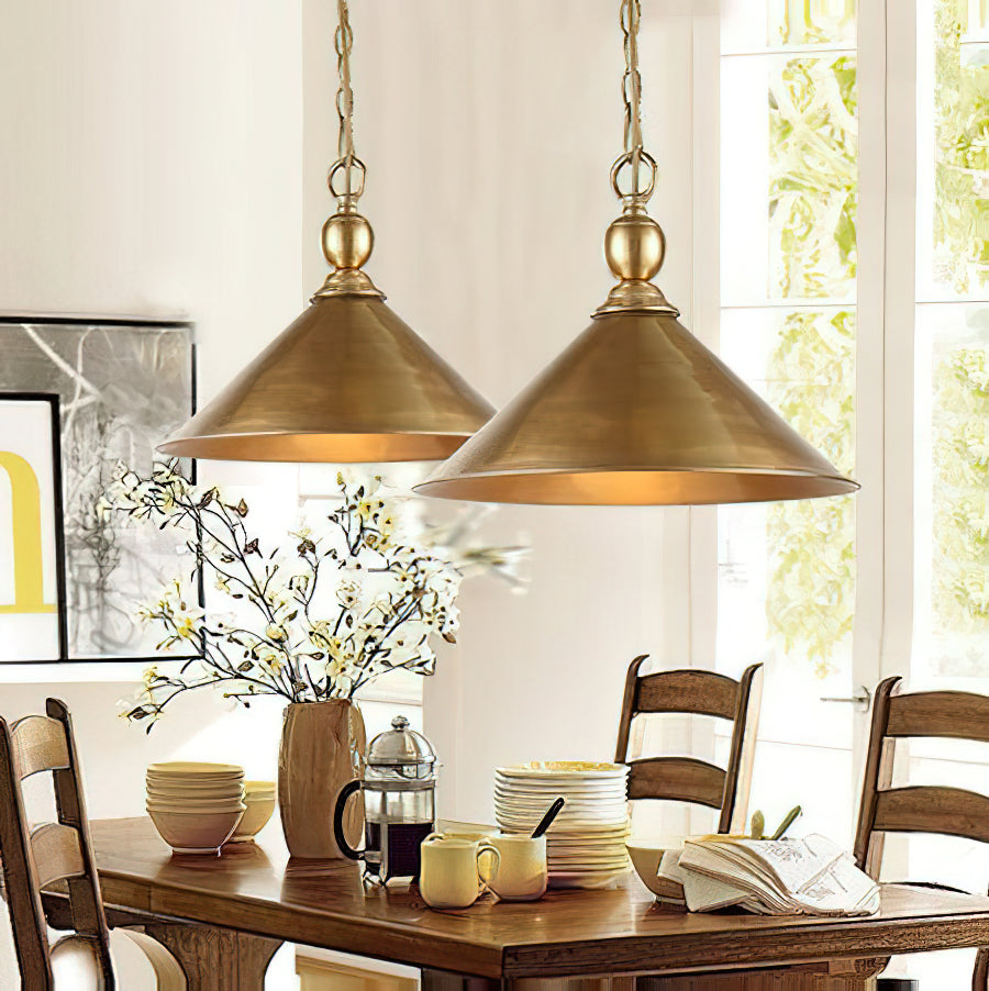 Cemirel Vintage Industrial Brass Metal Pendant Light - Lamp Copper