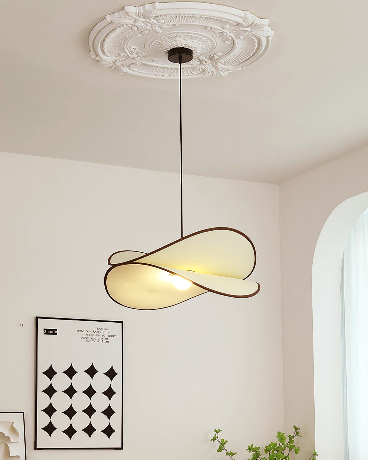 Cicaros Creativity Art Metal Fabric Pendant Lamp - Lamp Copper