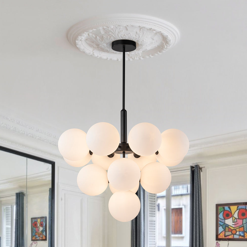 Eloria Modern Metal Glass Chandelier