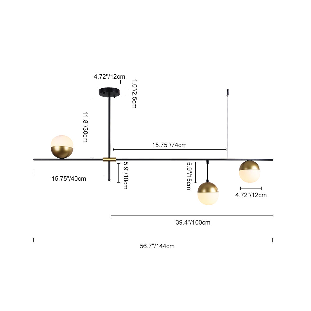 Modern Linear Metal Chandelier
