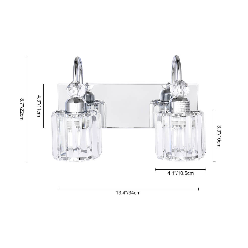 Ogon Modern Crystal Vanity Wall Sconce