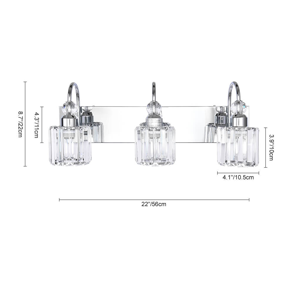 Ogon Modern Crystal Vanity Wall Sconce