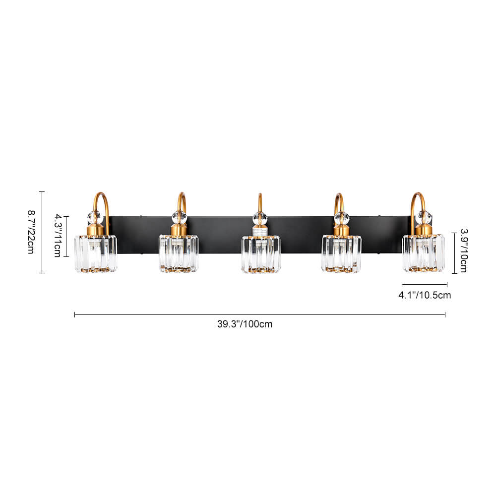 Ogon Modern Crystal Vanity Wall Sconce