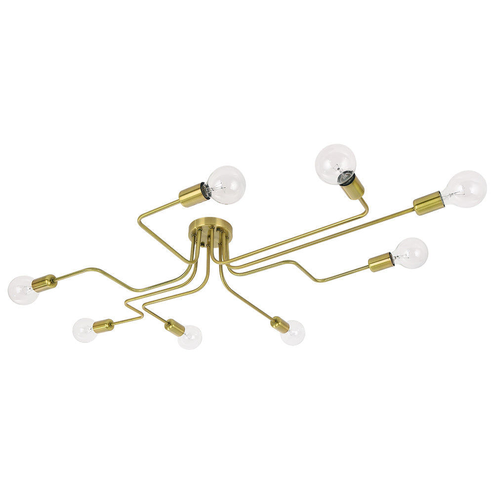 Qvistunix Modern Industrial Sputnik Metal Semi Flush Light