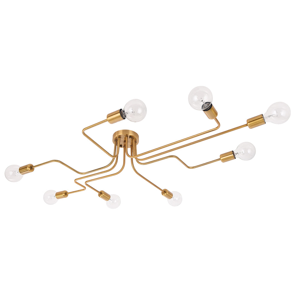 Qvistunix Modern Industrial Sputnik Metal Semi Flush Light