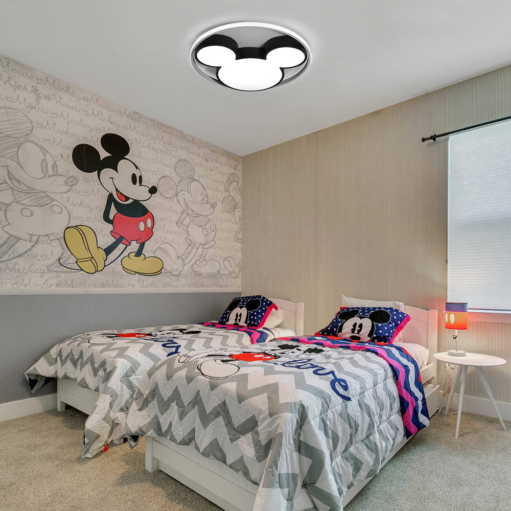 Lunira Modern Mickey Design Metal LED Flush Ceiling Light