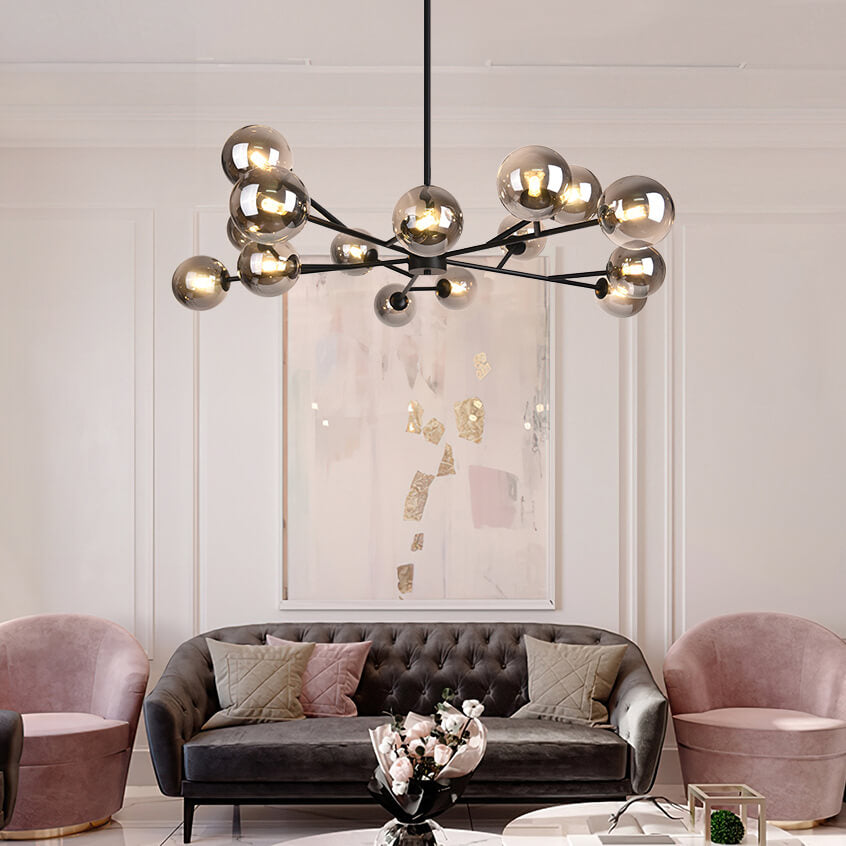 Seriva Modern Metal Glass Chandelier