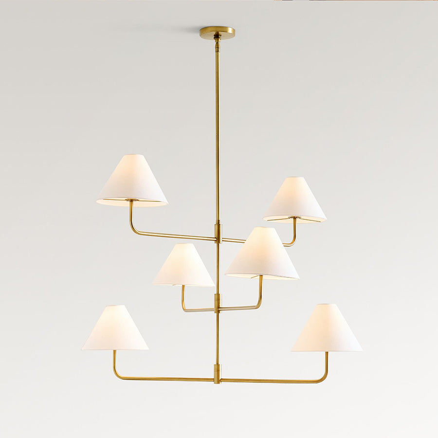 Zoruvyh Three Tier Vintage Industrial Fabric Metal Chandelier
