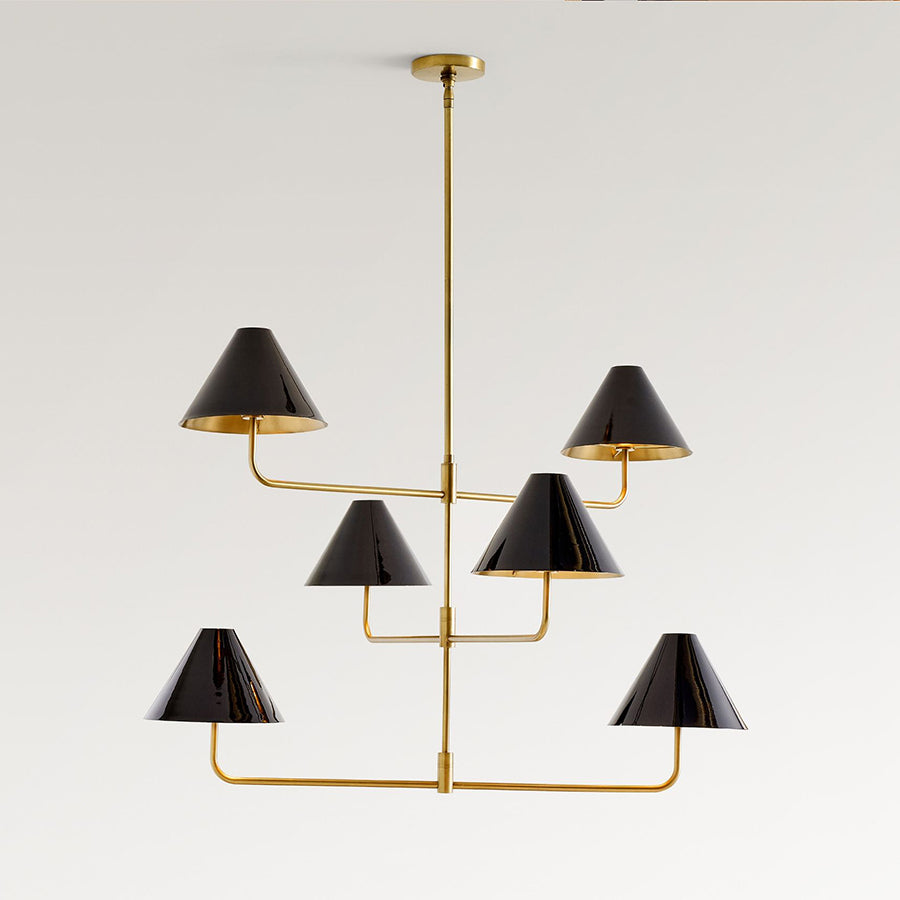 Zoruvyh Three Tier Vintage Industrial Fabric Metal Chandelier