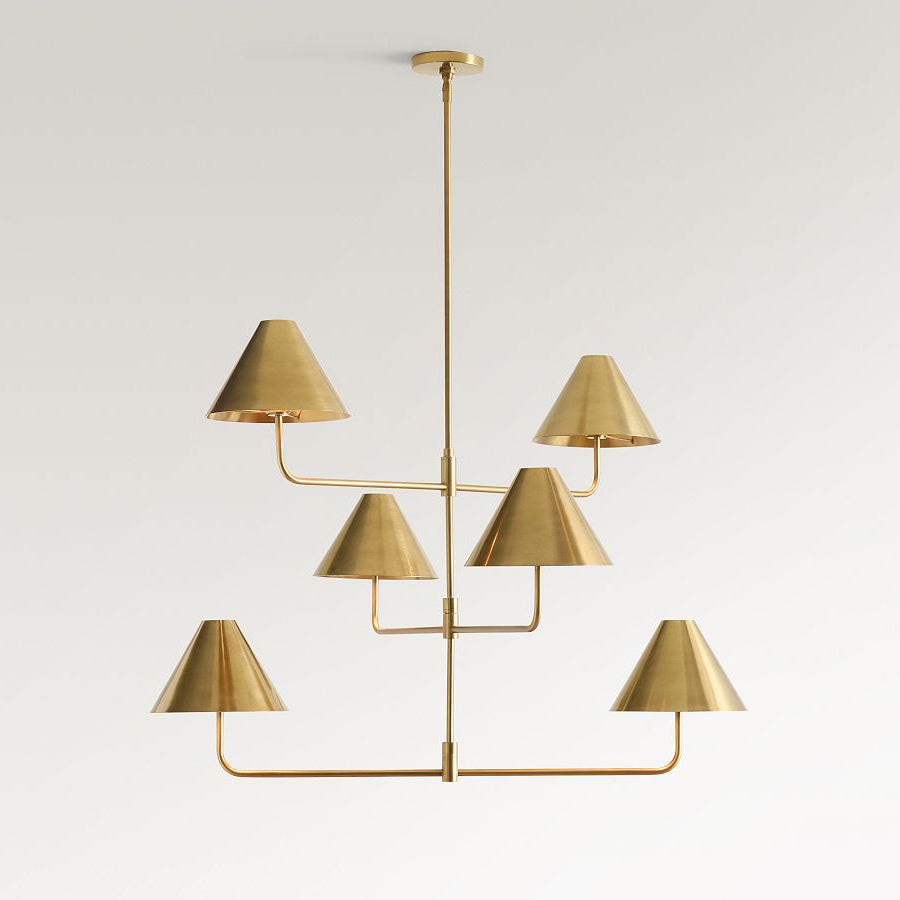 Zoruvyh Three Tier Vintage Industrial Fabric Metal Chandelier
