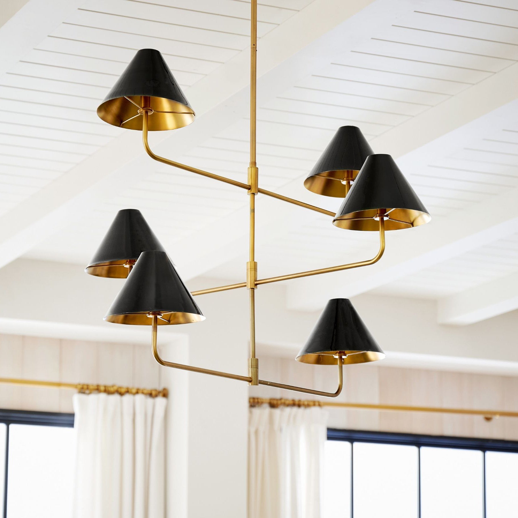 Zoruvyh Three Tier Vintage Industrial Fabric Metal Chandelier