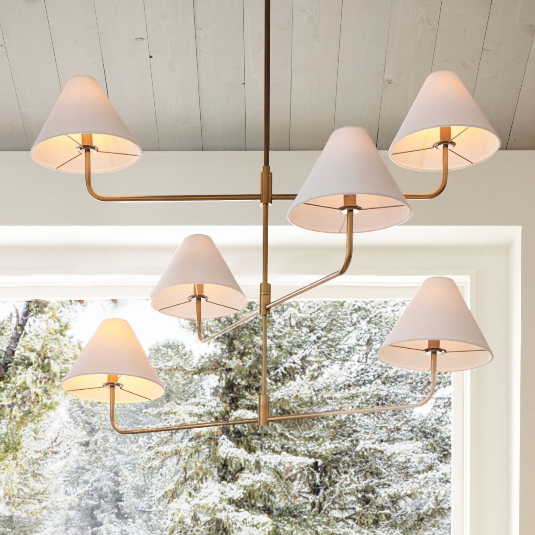 Zoruvyh Three Tier Vintage Industrial Fabric Metal Chandelier