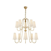 Elirora Elegance Vintage Brass Fabric Chandelier - Lamp Copper