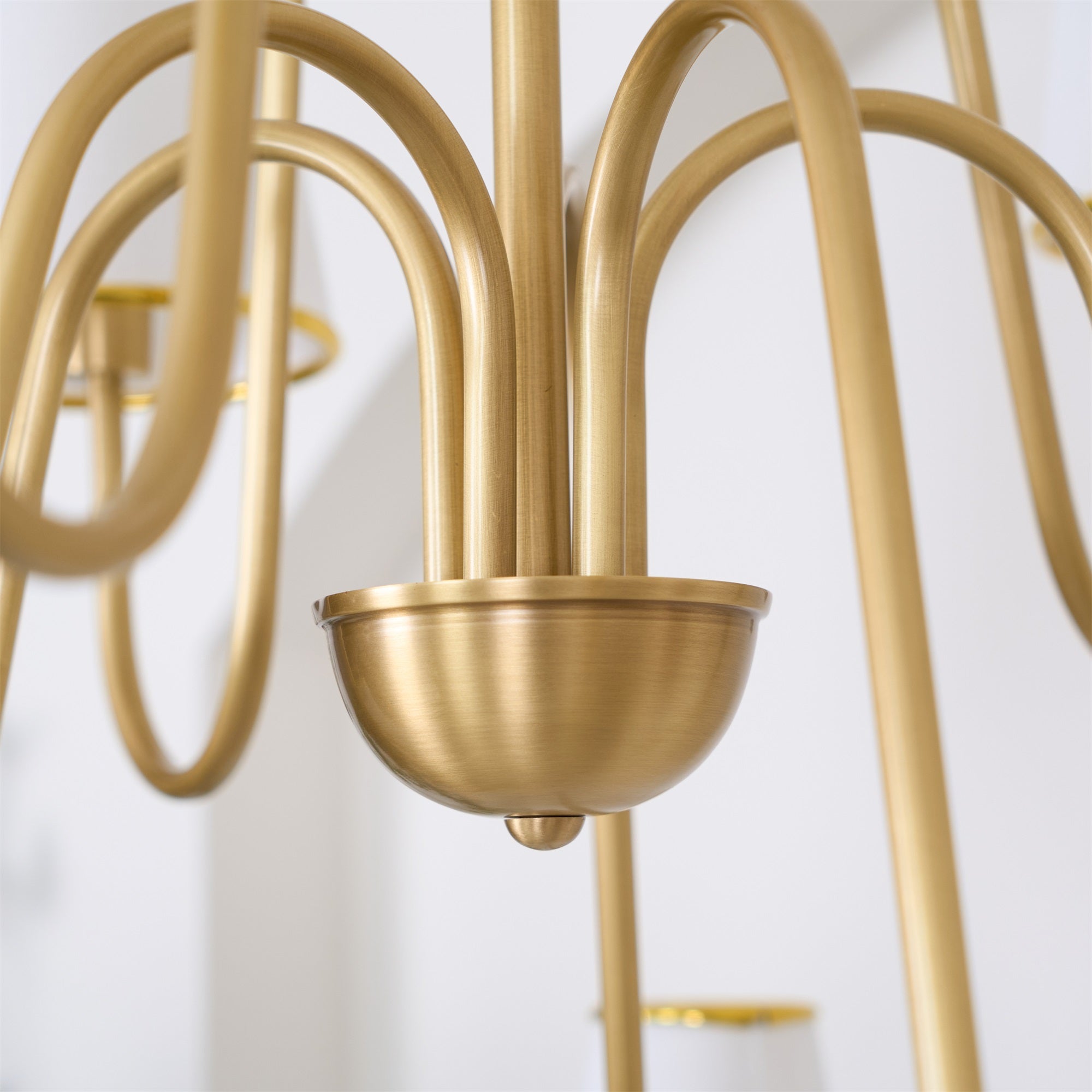Elirora Elegance Vintage Brass Fabric Chandelier - Lamp Copper