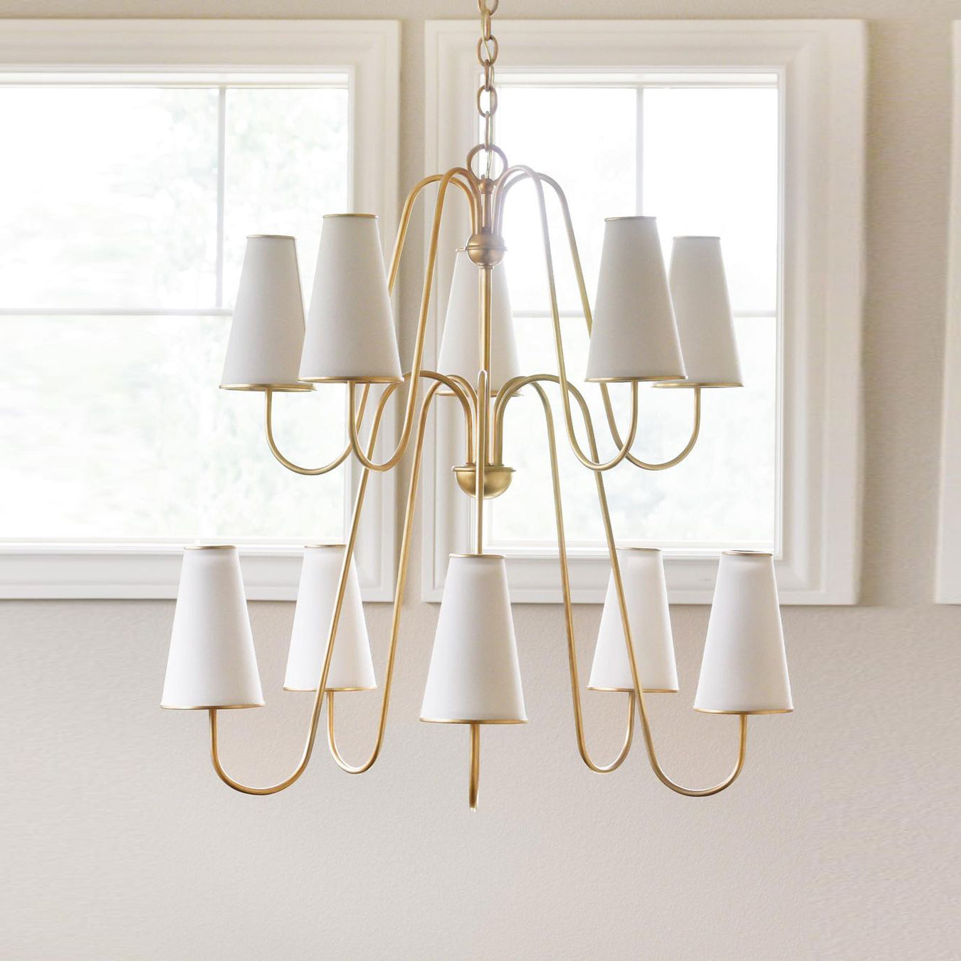 Elirora Elegance Vintage Brass Fabric Chandelier - Lamp Copper