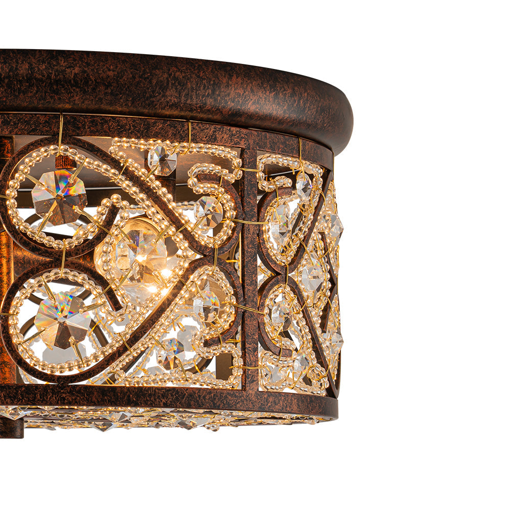 Caelunix Moroccan Antique Crystal Flush Mount Ceiling Light