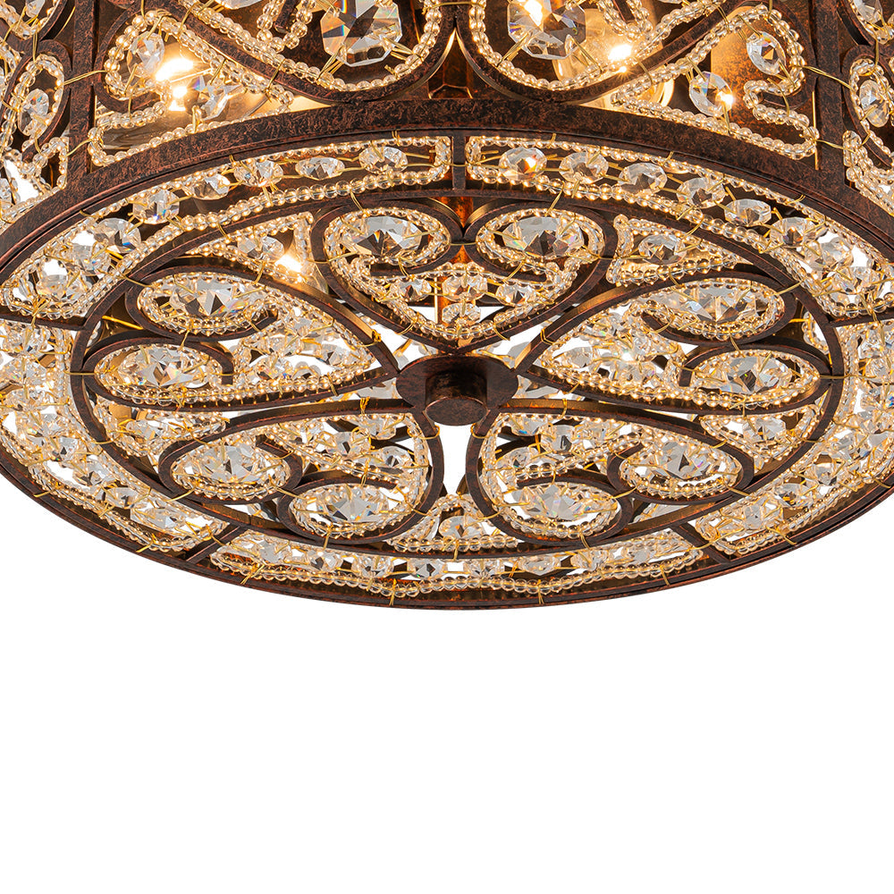 Caelunix Moroccan Antique Crystal Flush Mount Ceiling Light