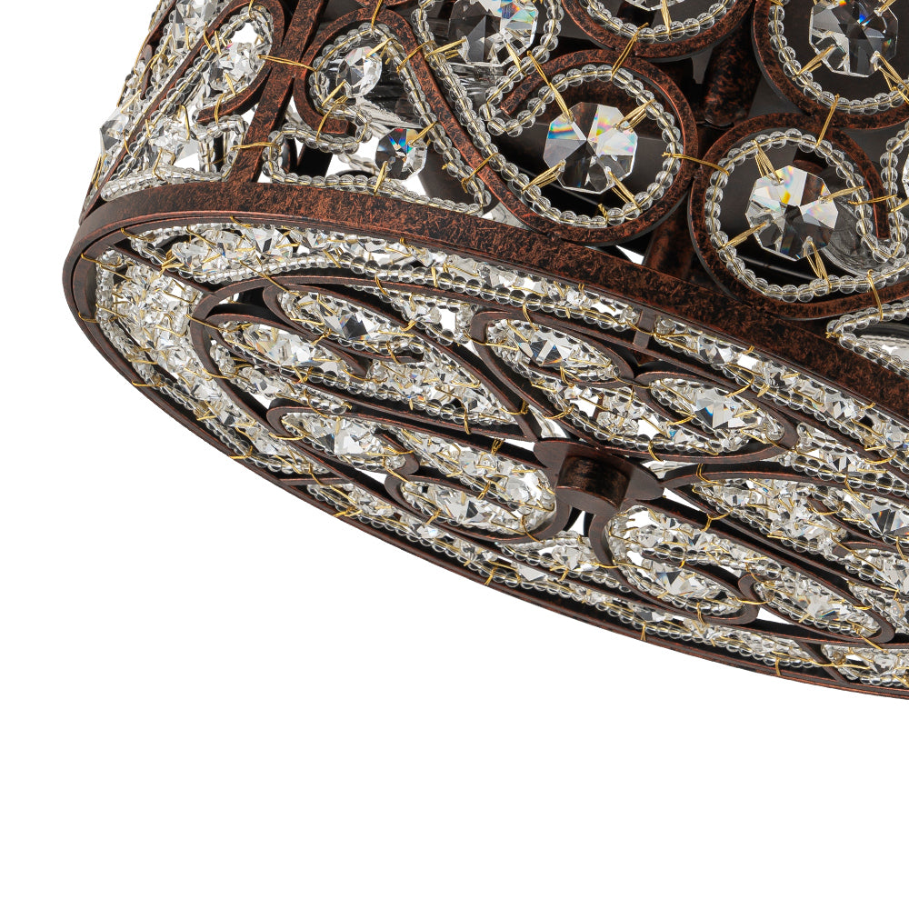 Caelunix Moroccan Antique Crystal Flush Mount Ceiling Light