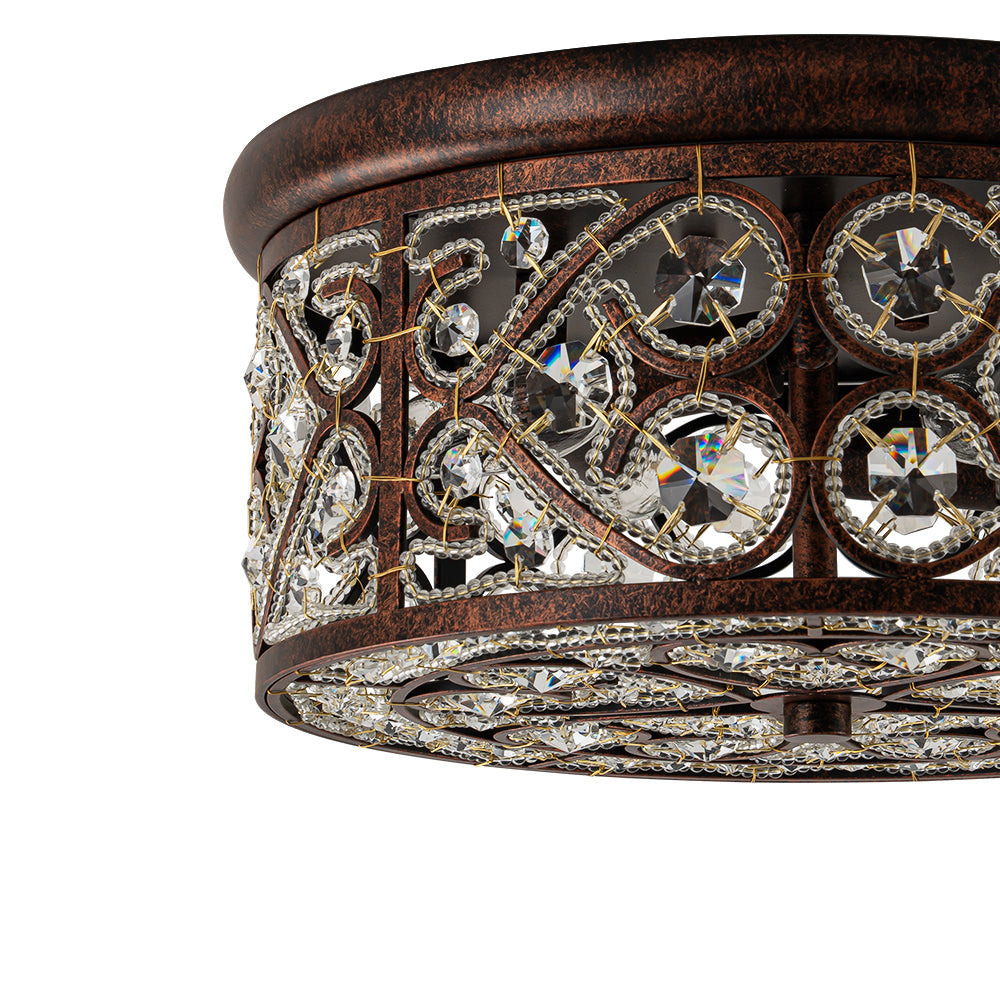 Caelunix Moroccan Antique Crystal Flush Mount Ceiling Light