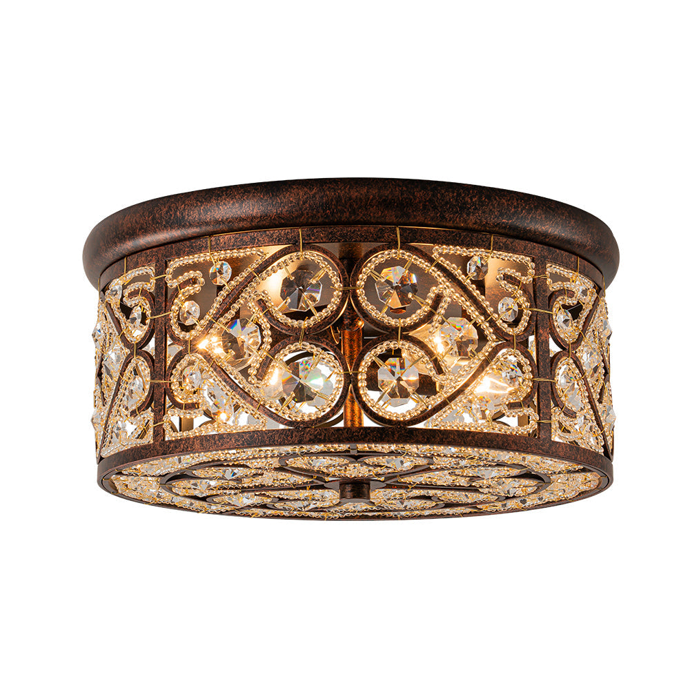 Caelunix Moroccan Antique Crystal Flush Mount Ceiling Light