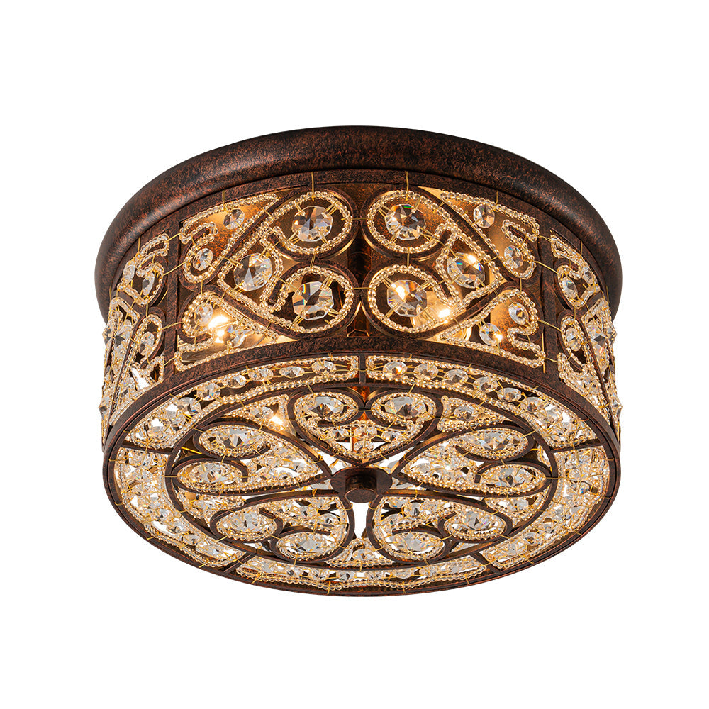 Caelunix Moroccan Antique Crystal Flush Mount Ceiling Light