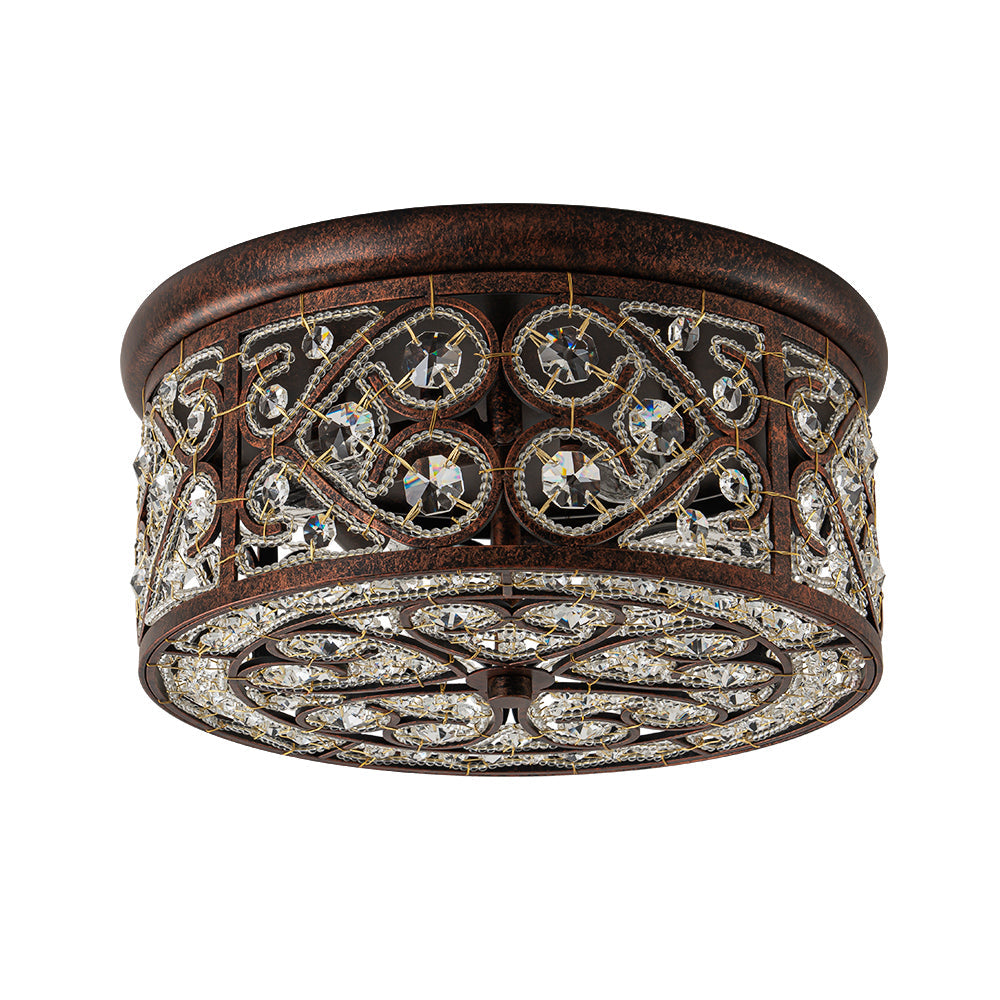 Caelunix Moroccan Antique Crystal Flush Mount Ceiling Light