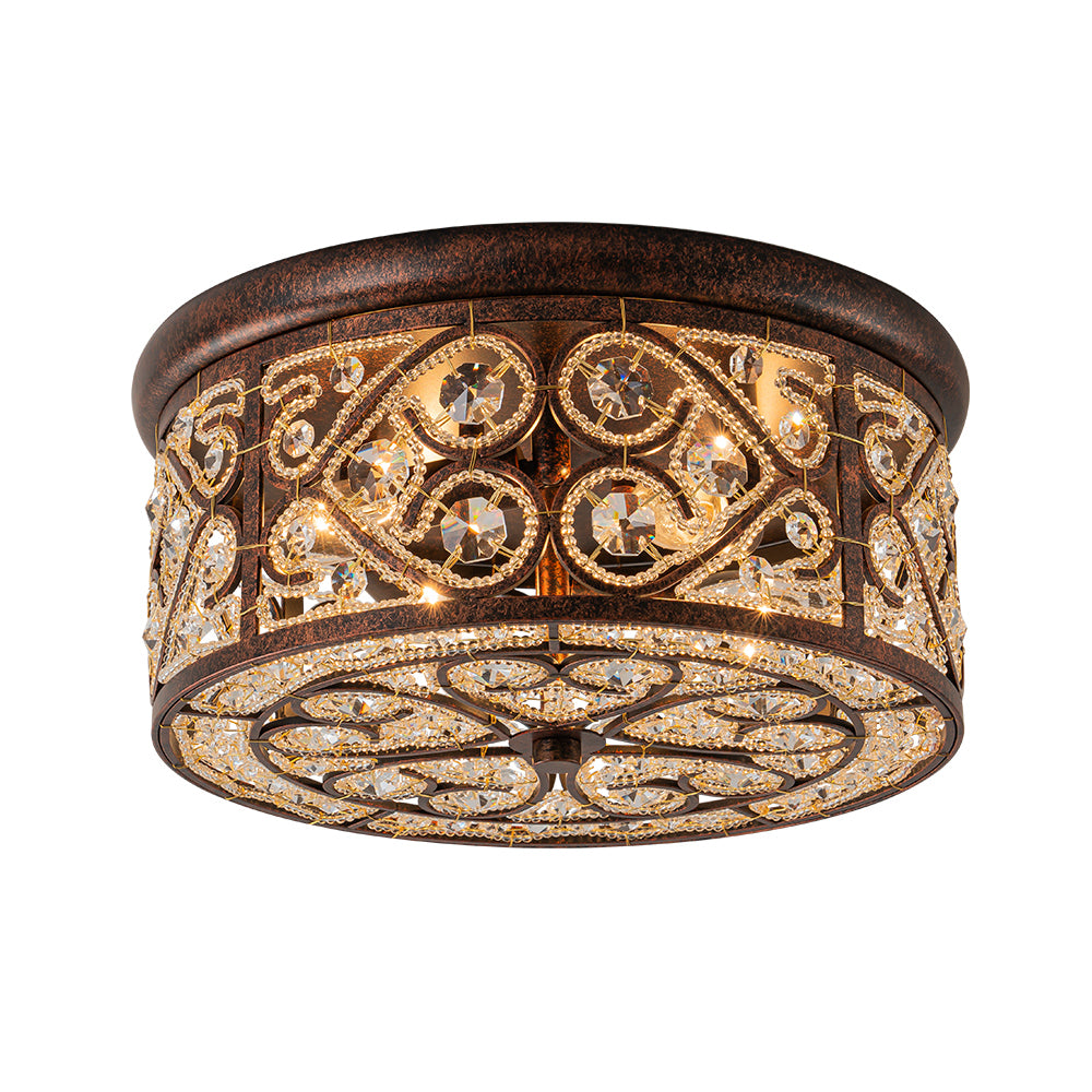 Caelunix Moroccan Antique Crystal Flush Mount Ceiling Light