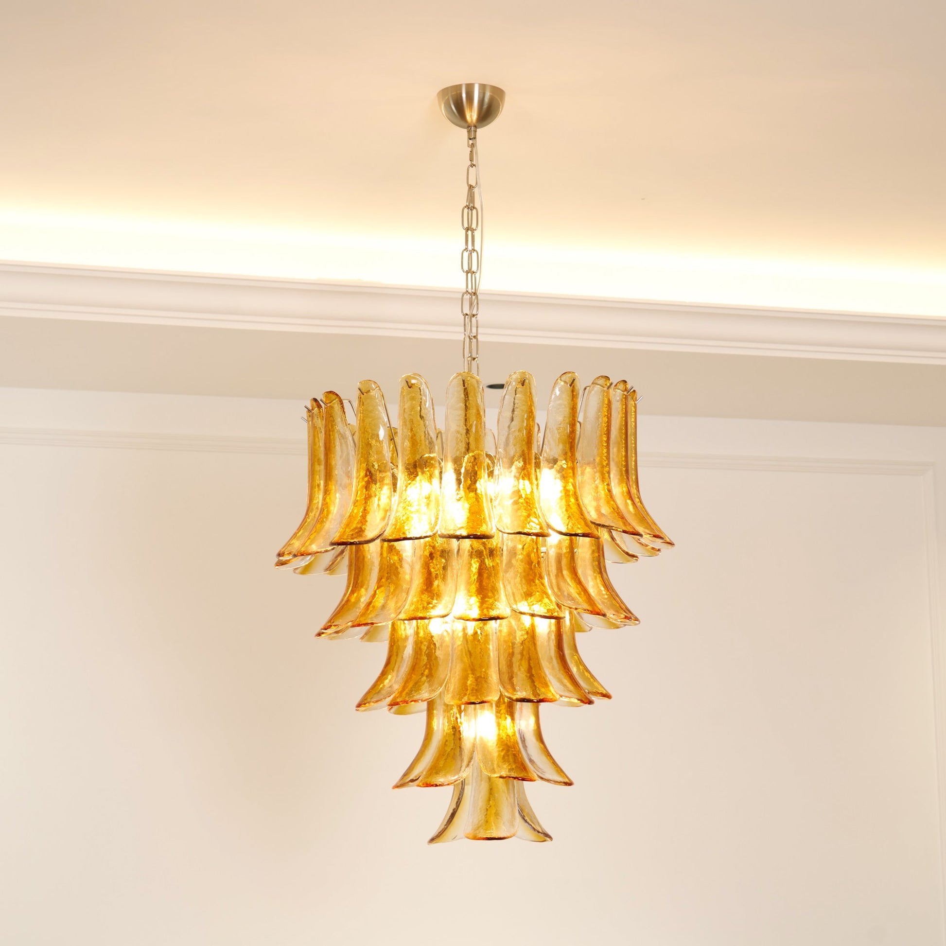Orshaan Postmodern Luxury Metal Glass Chandelier - Lamp Copper