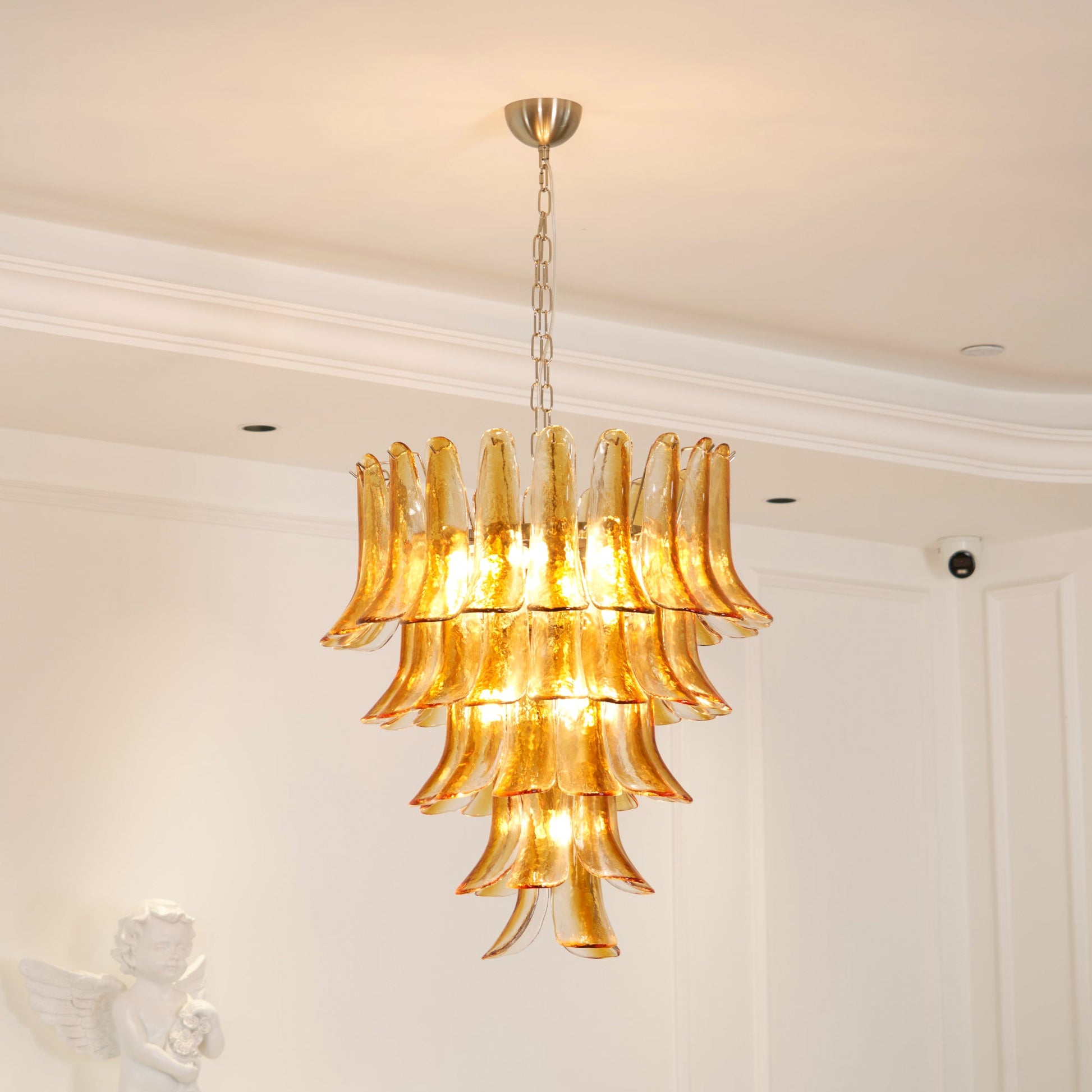 Orshaan Postmodern Luxury Metal Glass Chandelier - Lamp Copper