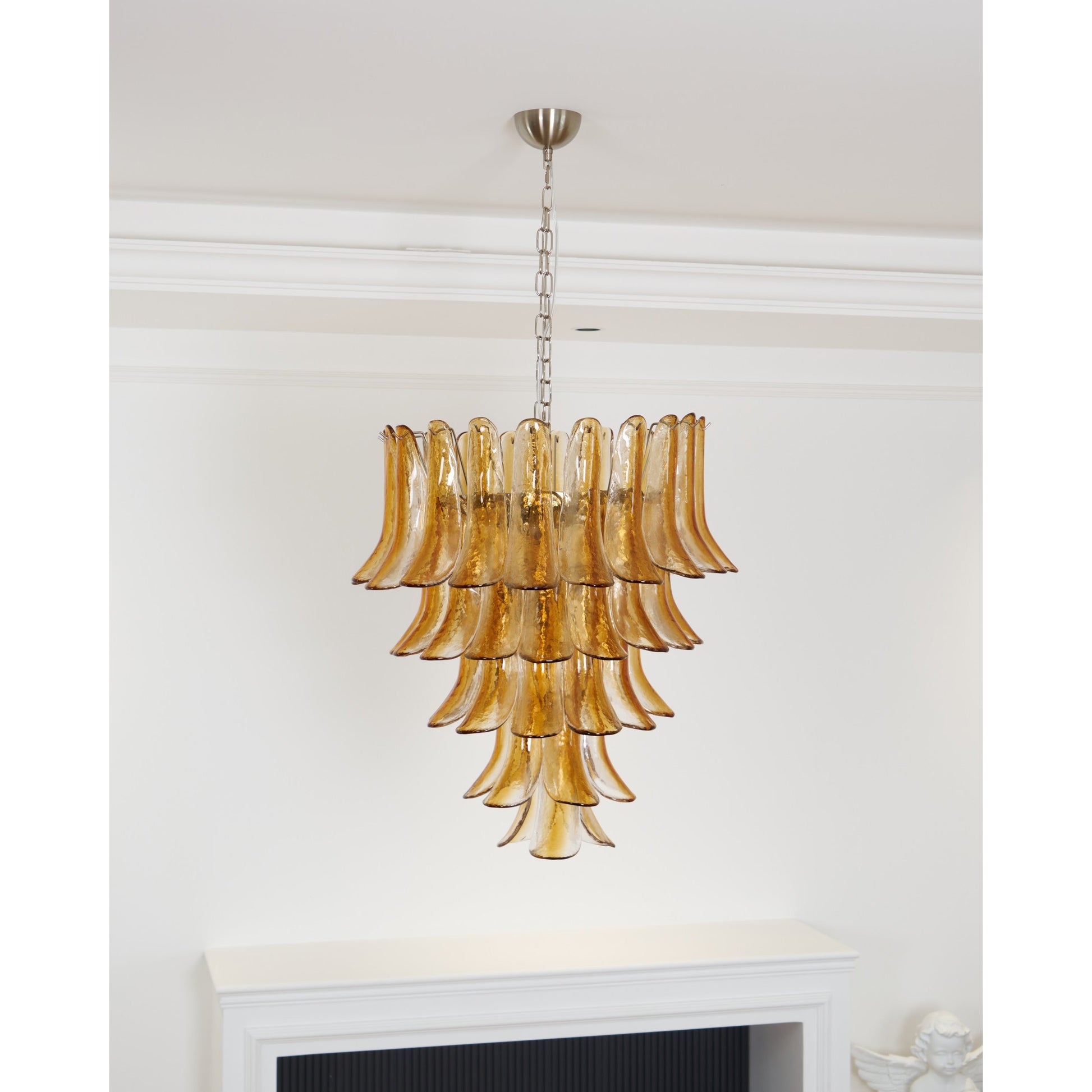 Orshaan Postmodern Luxury Metal Glass Chandelier - Lamp Copper