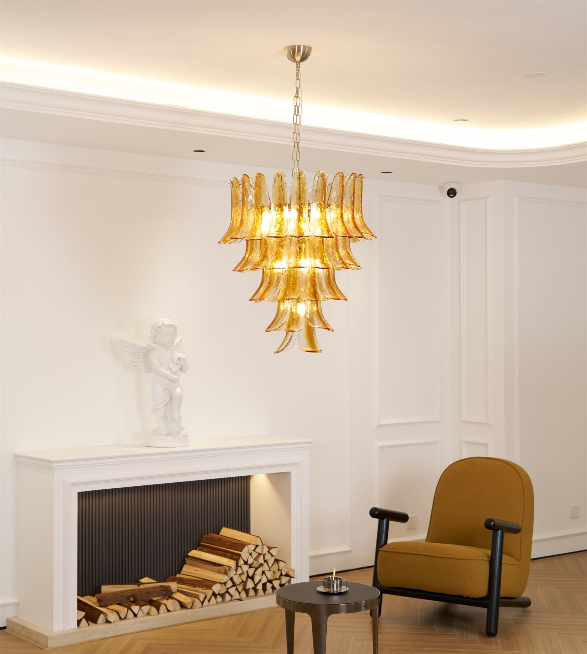 Orshaan Postmodern Luxury Metal Glass Chandelier - Lamp Copper