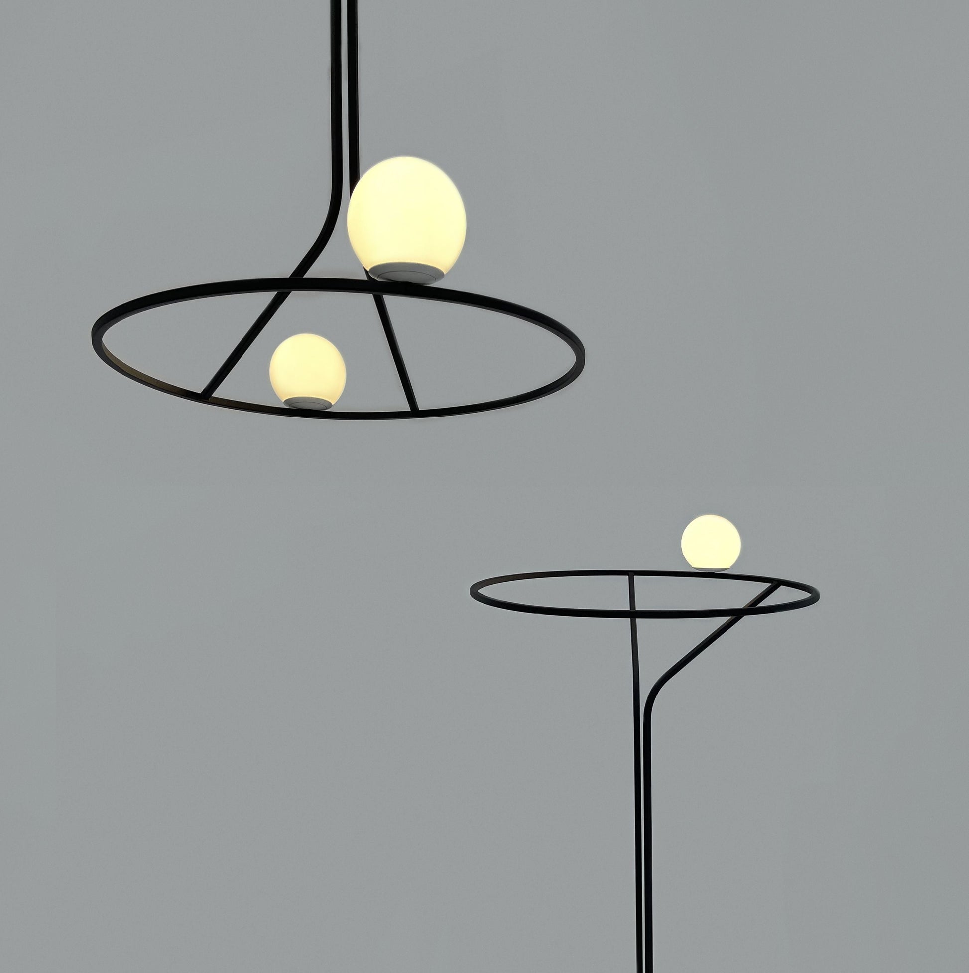Ilthael Modern Minimalist Brass Glass Chandelier - Lamp Copper