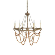 Eurnoros Vintage Industrial Wooden Metal Chandelier - Lamp Copper