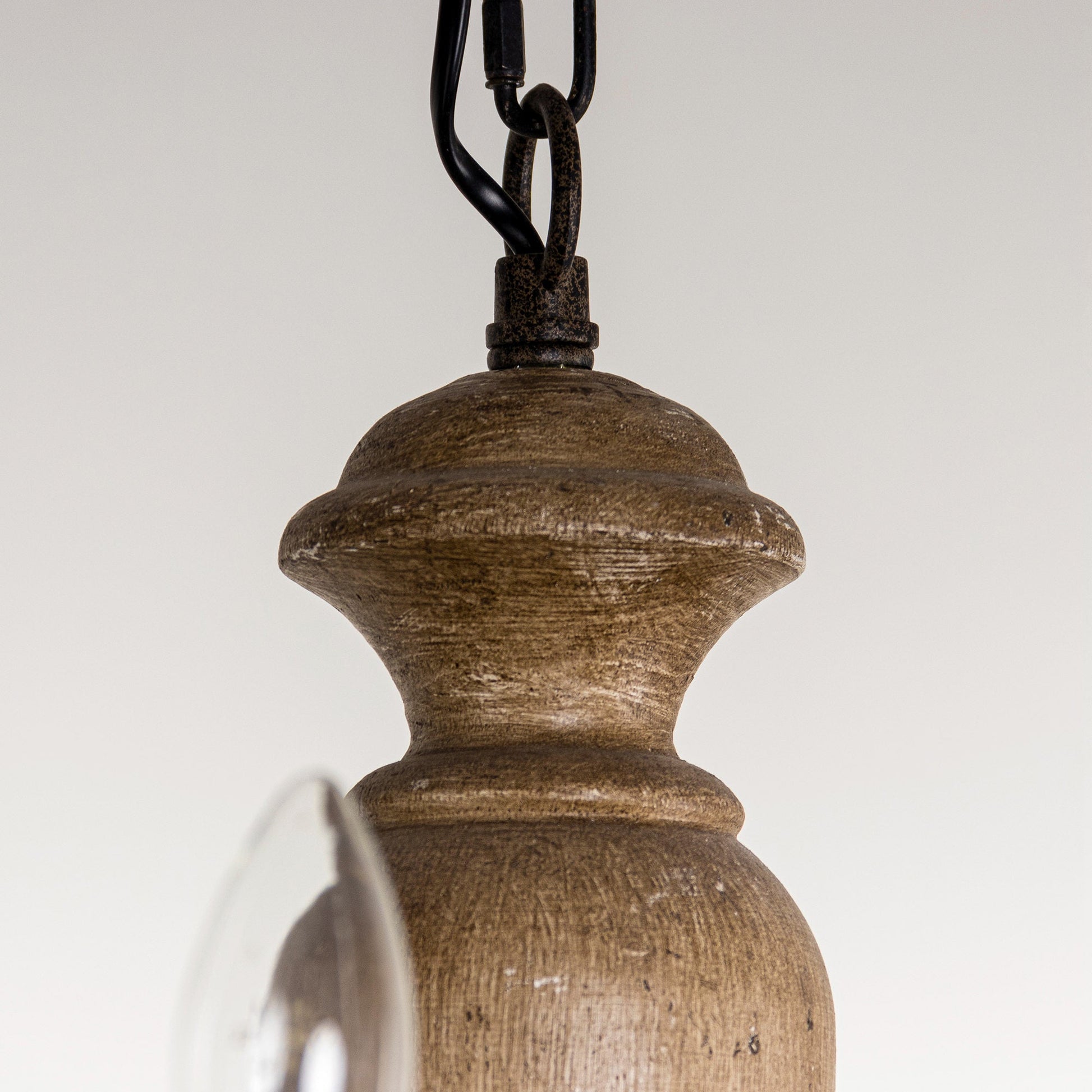 Evvine Vintage Industrial Wood Metal Chandelier - Lamp Copper