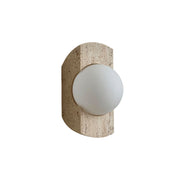 Umaris Modern Minimalist Travertine Glass Wall Lamp - Lamp Copper