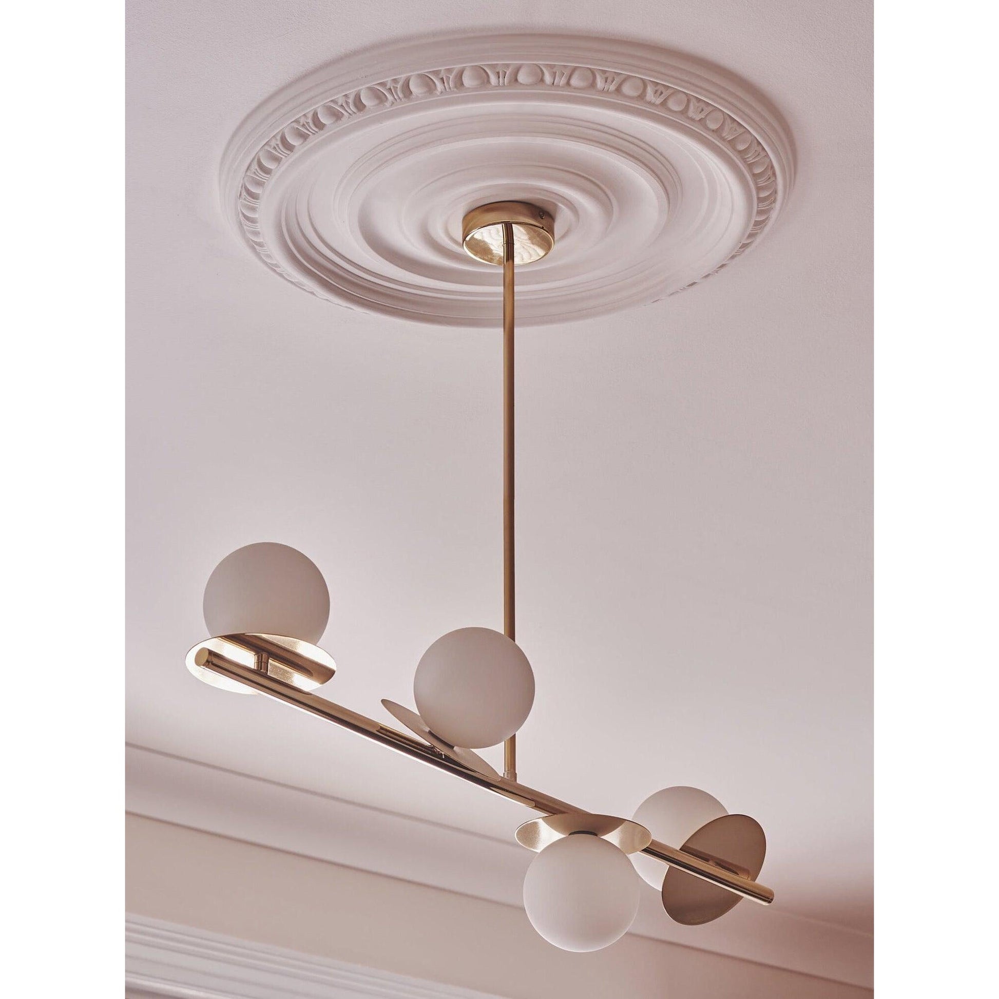 Evvararis Modern Minimalist Brass Glass Chandelier - Lamp Copper