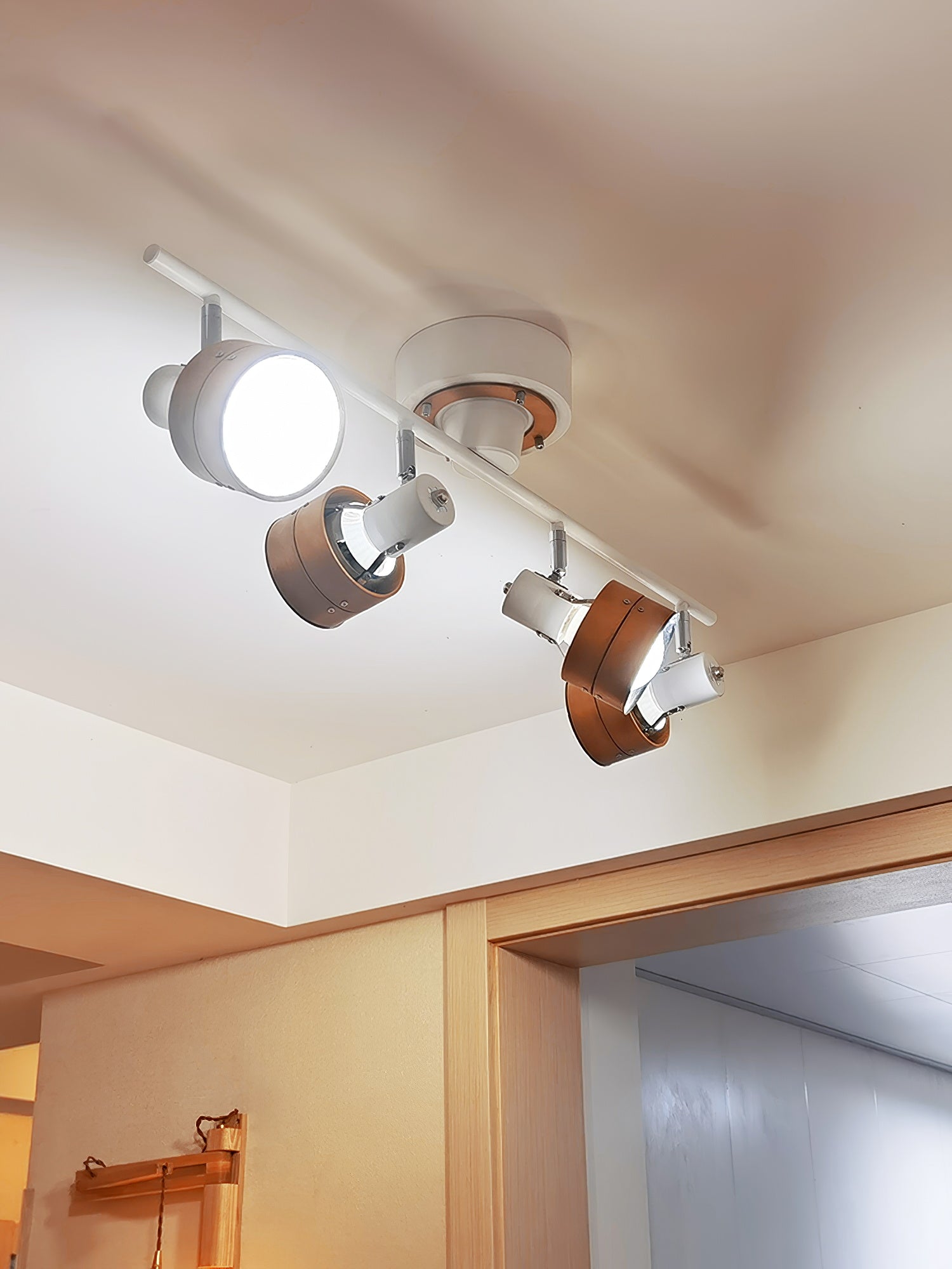 Esorila Nordic Cylindrical 4-Light Metal Spotlight Ceiling Lamp - Lamp Copper