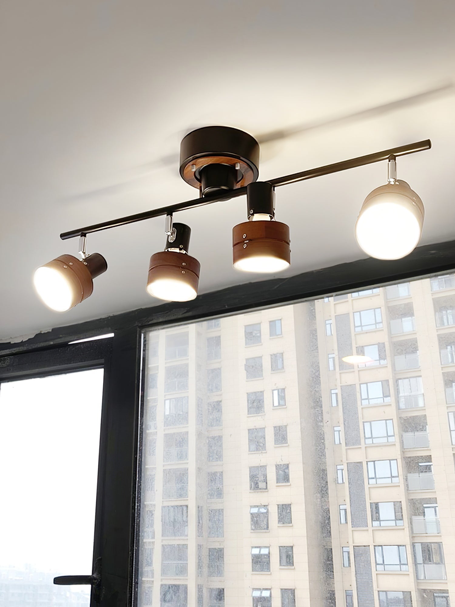 Esorila Nordic Cylindrical 4-Light Metal Spotlight Ceiling Lamp - Lamp Copper
