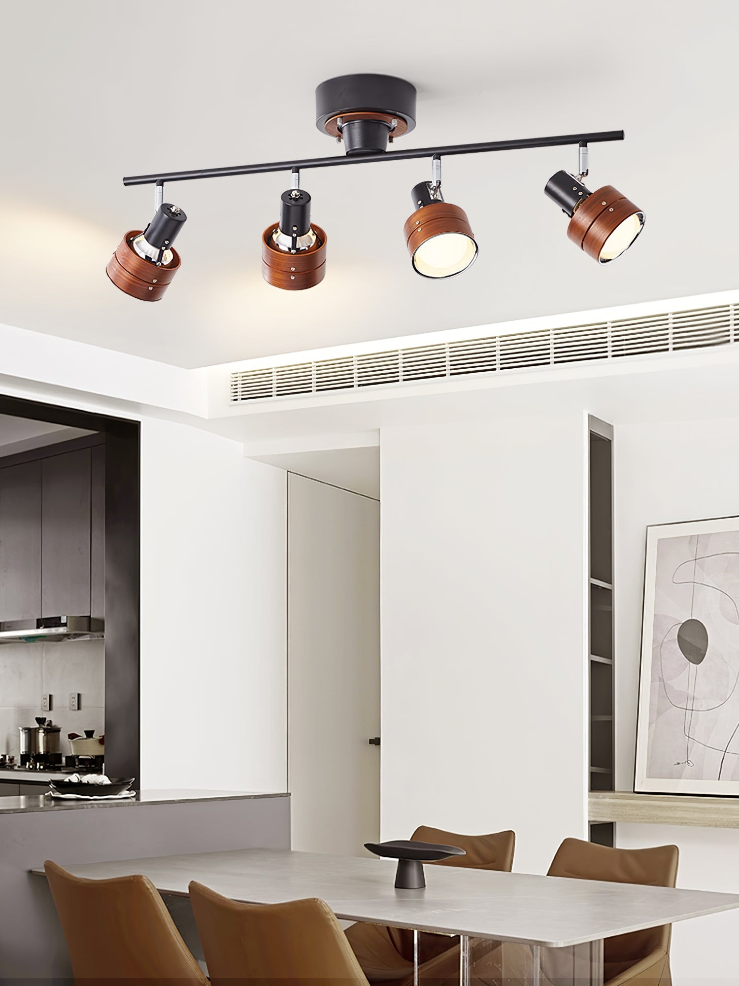 Esorila Nordic Cylindrical 4-Light Metal Spotlight Ceiling Lamp - Lamp Copper