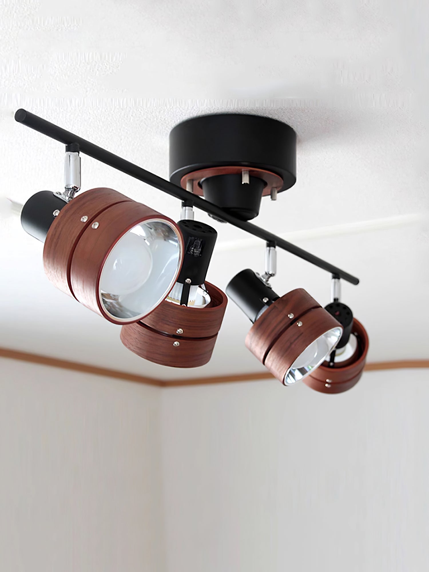 Esorila Nordic Cylindrical 4-Light Metal Spotlight Ceiling Lamp - Lamp Copper