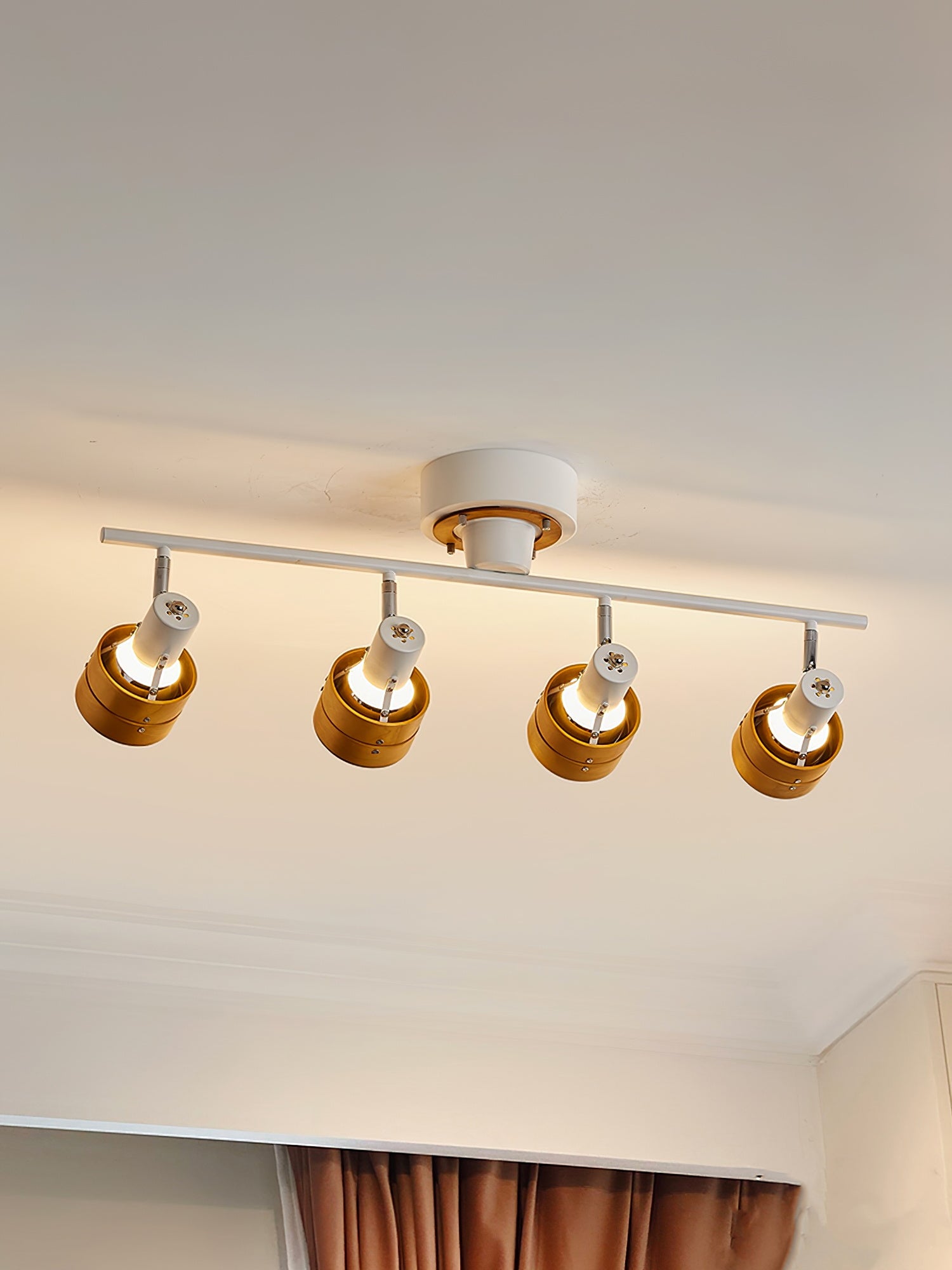 Esorila Nordic Cylindrical 4-Light Metal Spotlight Ceiling Lamp - Lamp Copper