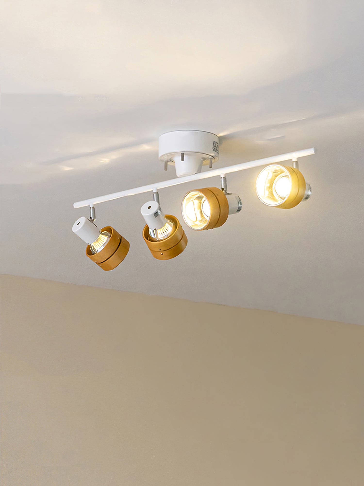 Esorila Nordic Cylindrical 4-Light Metal Spotlight Ceiling Lamp - Lamp Copper