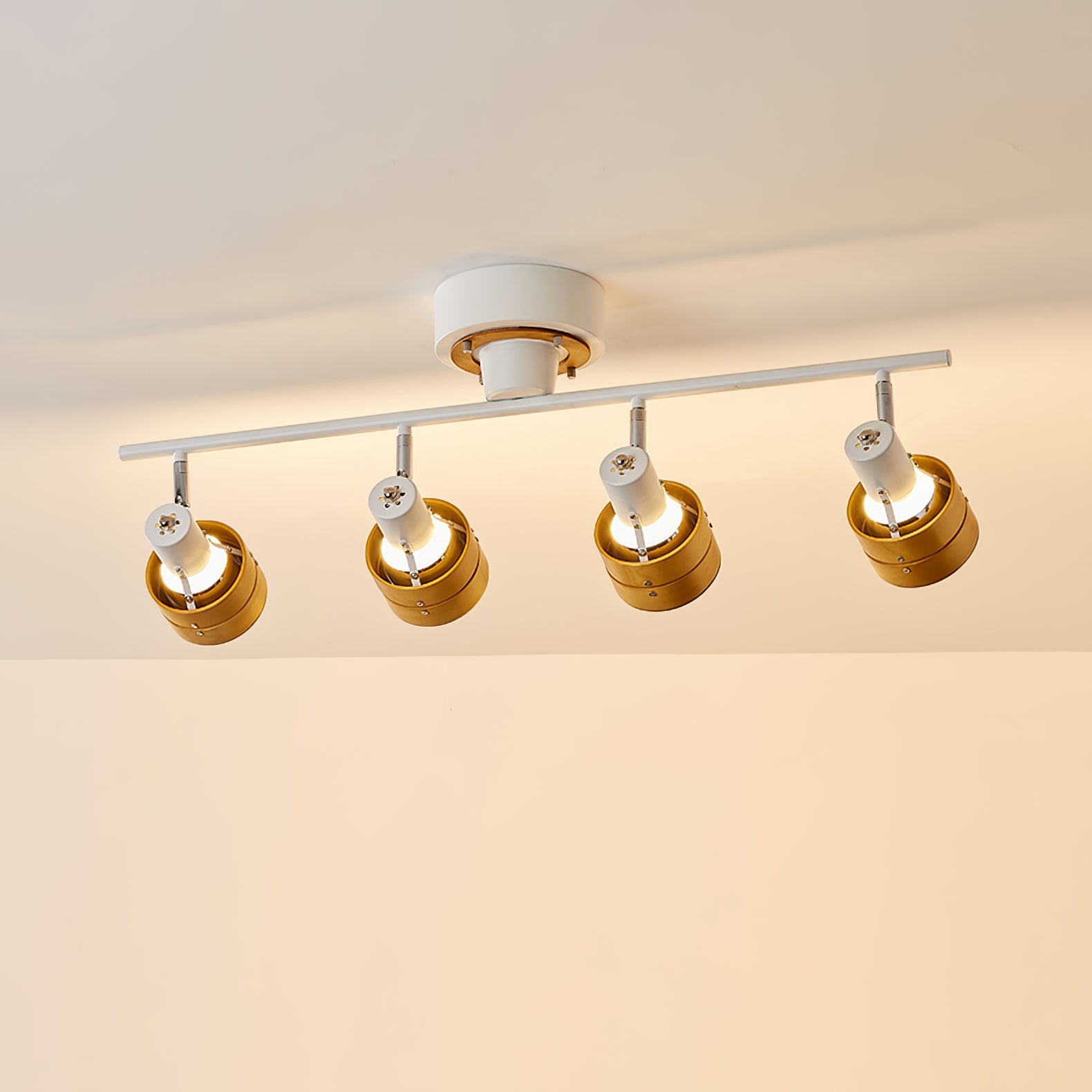Esorila Nordic Cylindrical 4-Light Metal Spotlight Ceiling Lamp - Lamp Copper